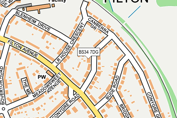 BS34 7DG map - OS OpenMap – Local (Ordnance Survey)