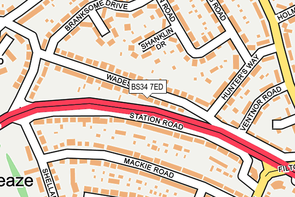 BS34 7ED map - OS OpenMap – Local (Ordnance Survey)