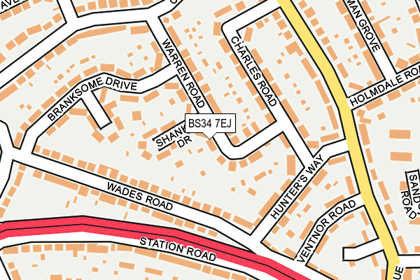 BS34 7EJ map - OS OpenMap – Local (Ordnance Survey)
