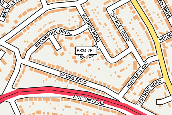 BS34 7EL map - OS OpenMap – Local (Ordnance Survey)