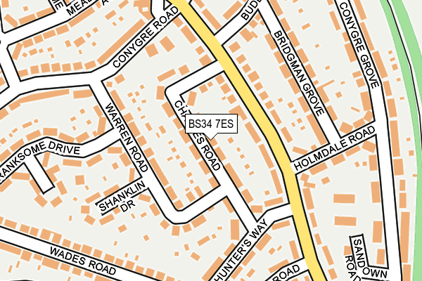 BS34 7ES map - OS OpenMap – Local (Ordnance Survey)