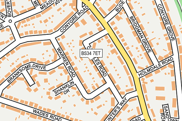 BS34 7ET map - OS OpenMap – Local (Ordnance Survey)