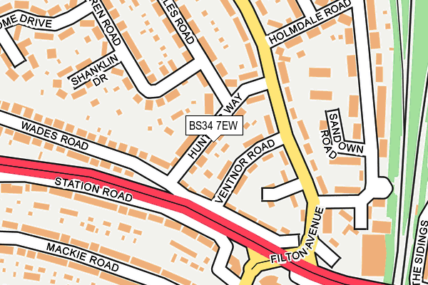 BS34 7EW map - OS OpenMap – Local (Ordnance Survey)