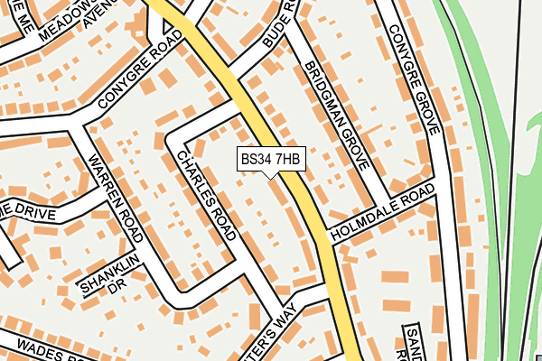 BS34 7HB map - OS OpenMap – Local (Ordnance Survey)