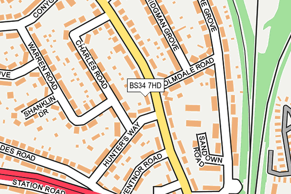 BS34 7HD map - OS OpenMap – Local (Ordnance Survey)