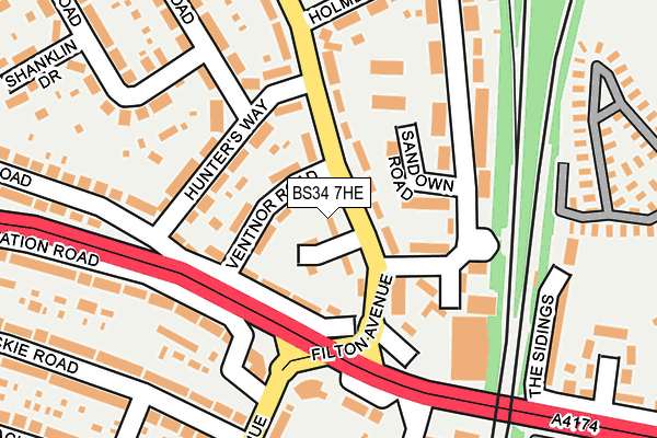 BS34 7HE map - OS OpenMap – Local (Ordnance Survey)