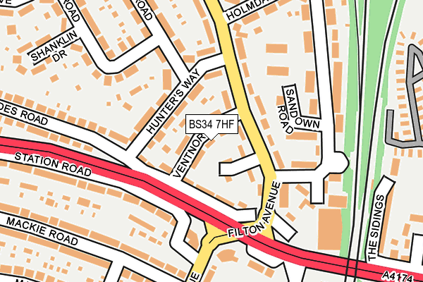 BS34 7HF map - OS OpenMap – Local (Ordnance Survey)