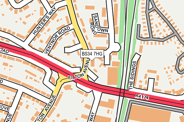 BS34 7HG map - OS OpenMap – Local (Ordnance Survey)