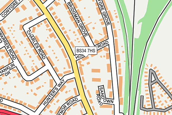BS34 7HS map - OS OpenMap – Local (Ordnance Survey)