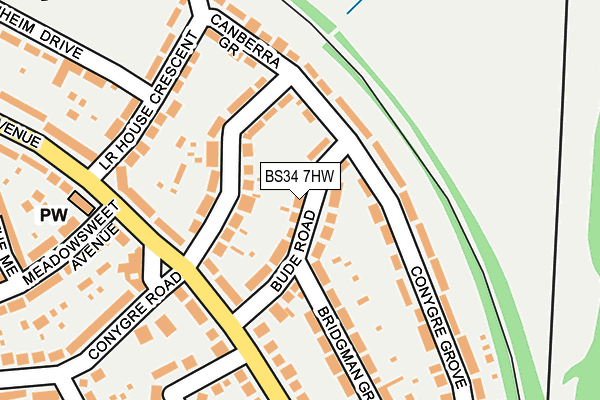 BS34 7HW map - OS OpenMap – Local (Ordnance Survey)