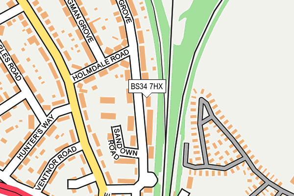BS34 7HX map - OS OpenMap – Local (Ordnance Survey)