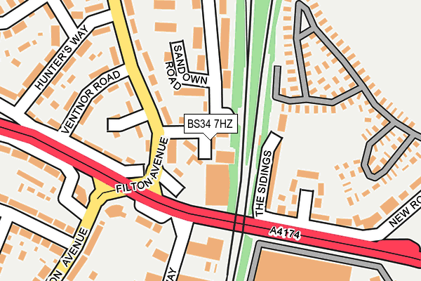 BS34 7HZ map - OS OpenMap – Local (Ordnance Survey)