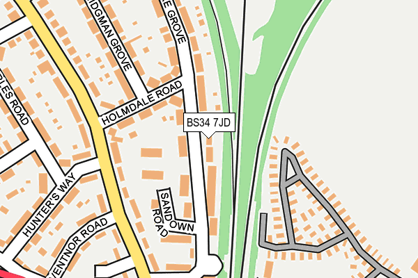 BS34 7JD map - OS OpenMap – Local (Ordnance Survey)