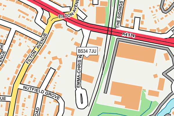 BS34 7JU map - OS OpenMap – Local (Ordnance Survey)
