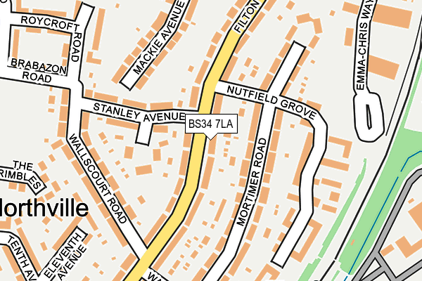 BS34 7LA map - OS OpenMap – Local (Ordnance Survey)