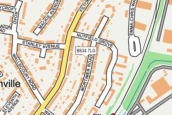 BS34 7LG map - OS OpenMap – Local (Ordnance Survey)