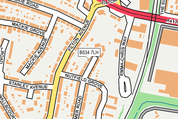 BS34 7LH map - OS OpenMap – Local (Ordnance Survey)