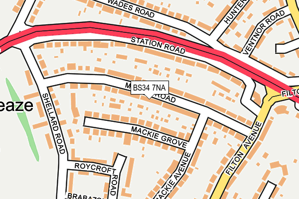 BS34 7NA map - OS OpenMap – Local (Ordnance Survey)