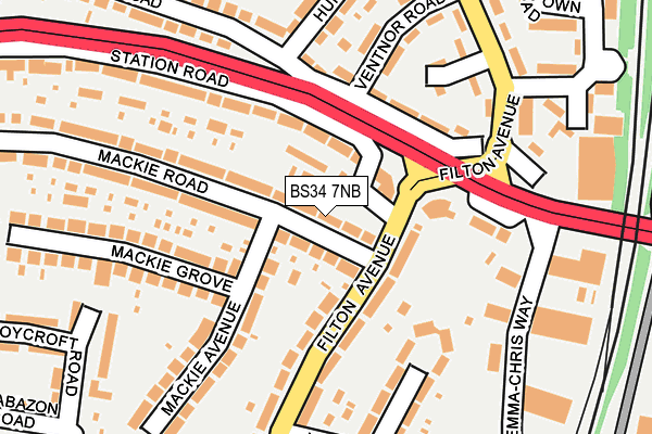 BS34 7NB map - OS OpenMap – Local (Ordnance Survey)