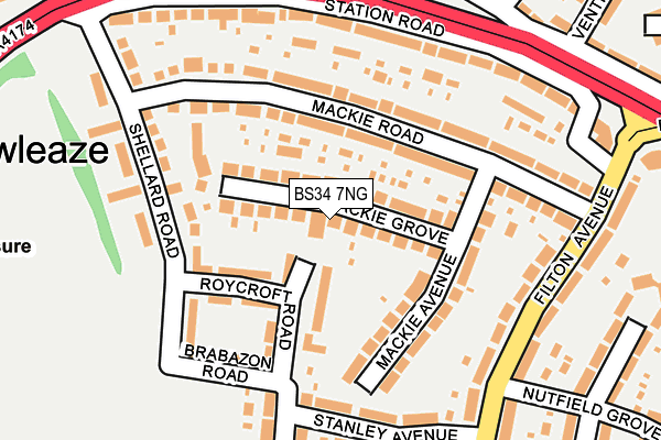 BS34 7NG map - OS OpenMap – Local (Ordnance Survey)