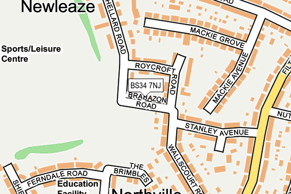 BS34 7NJ map - OS OpenMap – Local (Ordnance Survey)