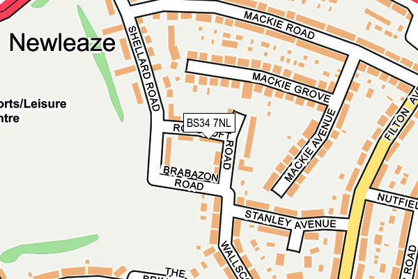 BS34 7NL map - OS OpenMap – Local (Ordnance Survey)