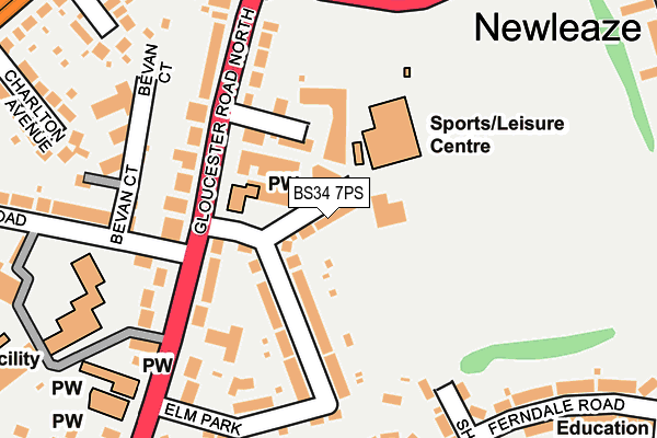 BS34 7PS map - OS OpenMap – Local (Ordnance Survey)