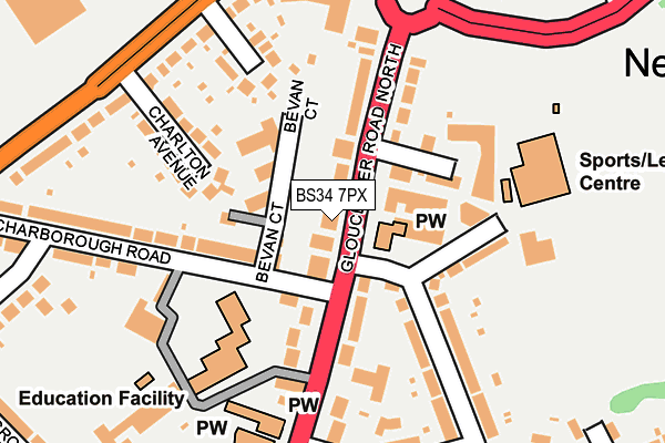 BS34 7PX map - OS OpenMap – Local (Ordnance Survey)