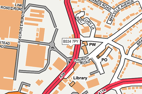 BS34 7PY map - OS OpenMap – Local (Ordnance Survey)
