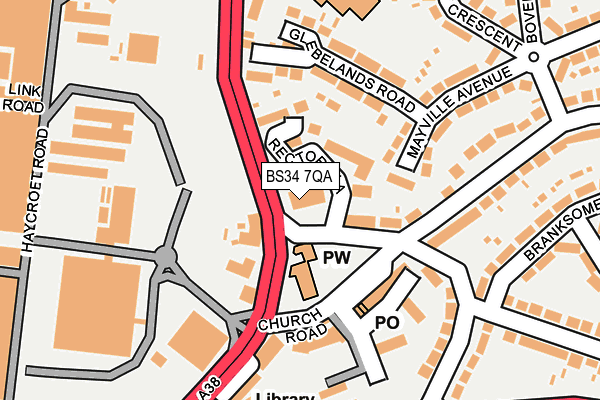 BS34 7QA map - OS OpenMap – Local (Ordnance Survey)