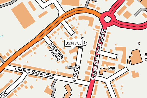 BS34 7QJ map - OS OpenMap – Local (Ordnance Survey)