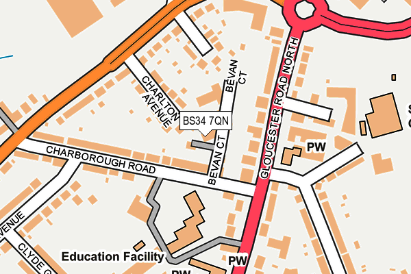 BS34 7QN map - OS OpenMap – Local (Ordnance Survey)