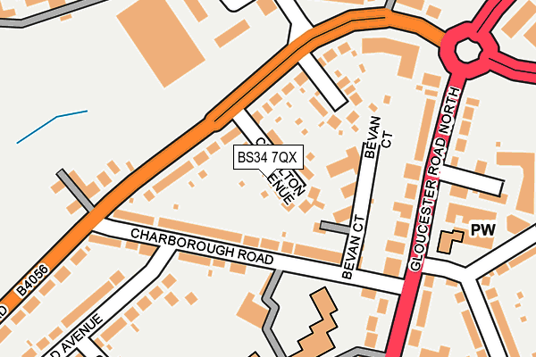 BS34 7QX map - OS OpenMap – Local (Ordnance Survey)