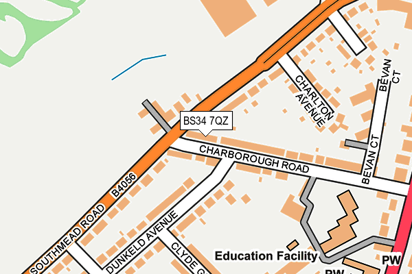 BS34 7QZ map - OS OpenMap – Local (Ordnance Survey)