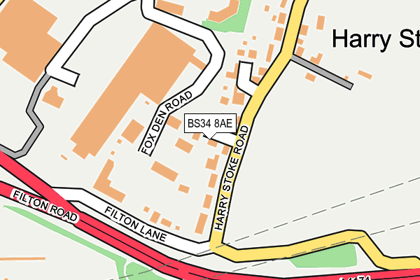 BS34 8AE map - OS OpenMap – Local (Ordnance Survey)
