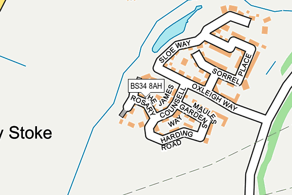 BS34 8AH map - OS OpenMap – Local (Ordnance Survey)