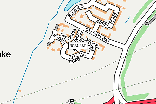 BS34 8AP map - OS OpenMap – Local (Ordnance Survey)