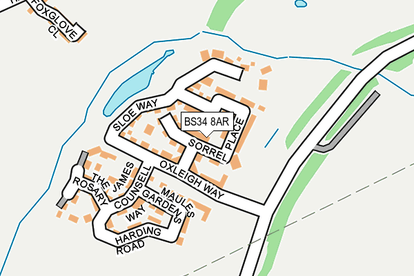 BS34 8AR map - OS OpenMap – Local (Ordnance Survey)