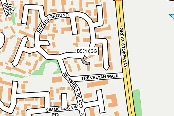 BS34 8GG map - OS OpenMap – Local (Ordnance Survey)