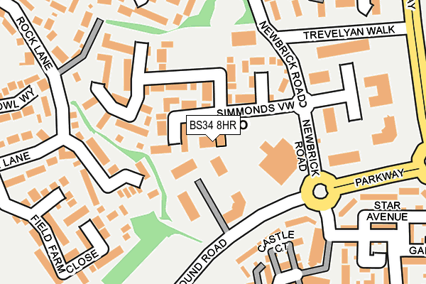 BS34 8HR map - OS OpenMap – Local (Ordnance Survey)