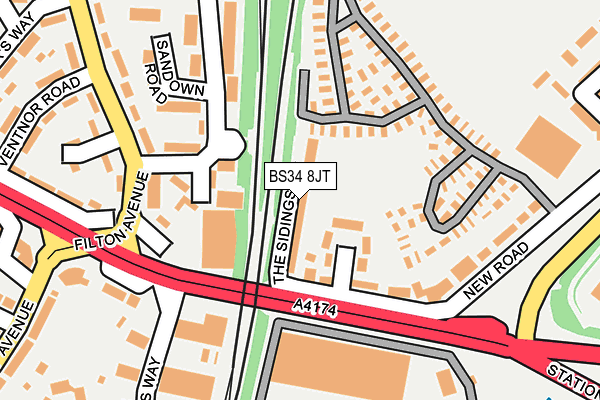 BS34 8JT map - OS OpenMap – Local (Ordnance Survey)