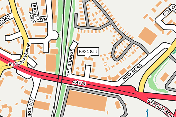 BS34 8JU map - OS OpenMap – Local (Ordnance Survey)