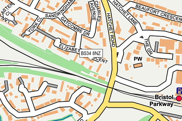 BS34 8NZ map - OS OpenMap – Local (Ordnance Survey)