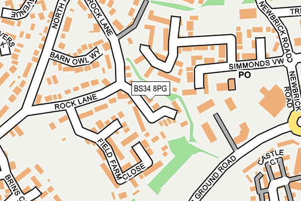 BS34 8PG map - OS OpenMap – Local (Ordnance Survey)