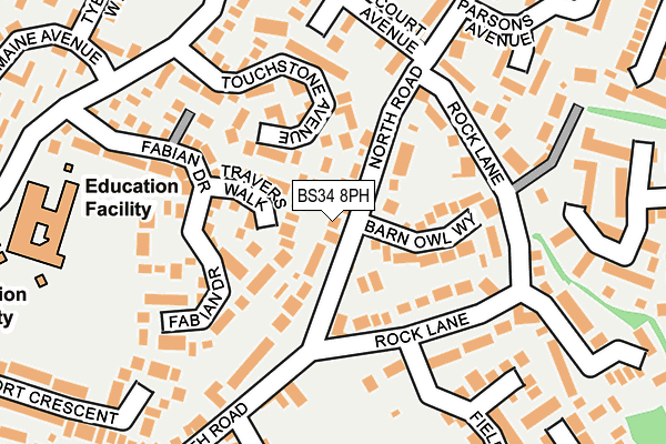 BS34 8PH map - OS OpenMap – Local (Ordnance Survey)