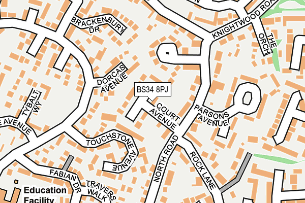 BS34 8PJ map - OS OpenMap – Local (Ordnance Survey)