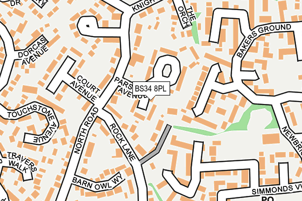 BS34 8PL map - OS OpenMap – Local (Ordnance Survey)
