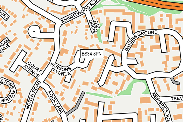 BS34 8PN map - OS OpenMap – Local (Ordnance Survey)