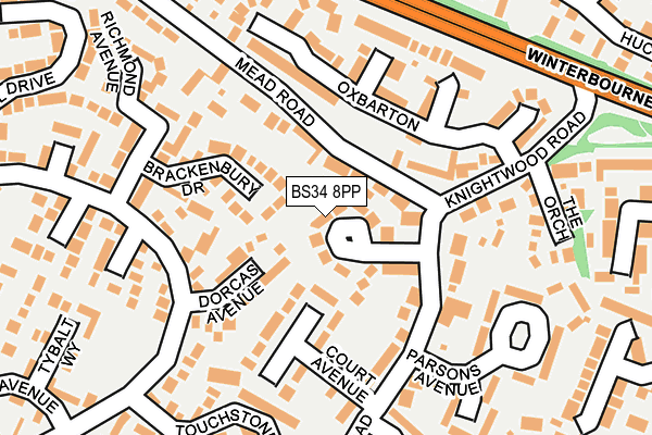 BS34 8PP map - OS OpenMap – Local (Ordnance Survey)