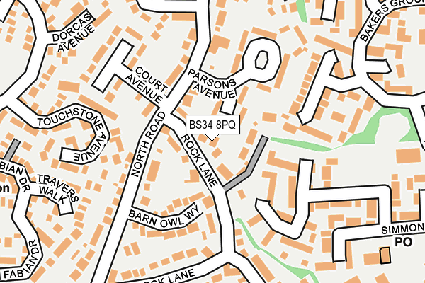 BS34 8PQ map - OS OpenMap – Local (Ordnance Survey)
